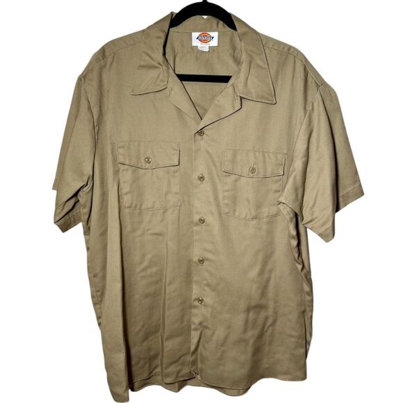 Vintage 90s Dickies Tan Pocket Workwear Short Sleeve Button Up Shirt Men’s XXL - Picture 1 of 3